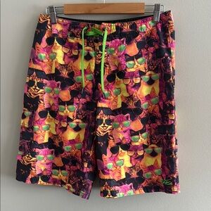 Nike Go Vibrant Cat Print Swim Trunks